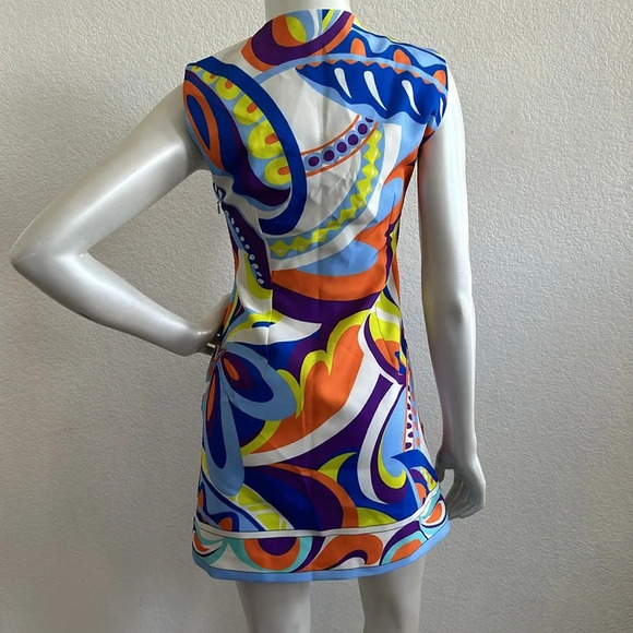 NWOT Zara Womens  Printed Colorful Groovy Funky Mini Sleeveless Dress - Picture 8 of 9